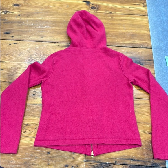 Magashoni Pink Hooded Cashmere Zip-Up Sweater Size Small - Picture 8 of 9